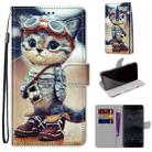 For Nokia 5 Coloured Drawing Cross Texture Horizontal Flip PU Leather Case with Holder & Card Slots & Wallet & Lanyard(Leather Shoes Cat) - 1