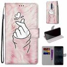 For Nokia 5 Coloured Drawing Cross Texture Horizontal Flip PU Leather Case with Holder & Card Slots & Wallet & Lanyard(Pink Hands Heart) - 1