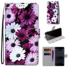 For Nokia 5 Coloured Drawing Cross Texture Horizontal Flip PU Leather Case with Holder & Card Slots & Wallet & Lanyard(Chrysanthemum Pink White Purple) - 1