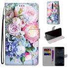 For Nokia 5 Coloured Drawing Cross Texture Horizontal Flip PU Leather Case with Holder & Card Slots & Wallet & Lanyard(Light Pink Bouquet) - 1