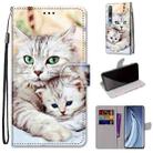 For Xiaomi Mi 10 Pro 5G Coloured Drawing Cross Texture Horizontal Flip PU Leather Case with Holder & Card Slots & Wallet & Lanyard(Big Cat Holding Kitten) - 1