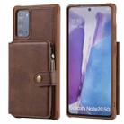 Zipper Shockproof Protective Case with Card Slots & Bracket & Photo Holder & Wallet Function For Samsung Galaxy Note20(Coffee) - 1