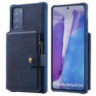 Zipper Shockproof Protective Case with Card Slots & Bracket & Photo Holder & Wallet Function For Samsung Galaxy Note20(Blue) - 1