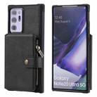 Zipper Shockproof Protective Case with Card Slots & Bracket & Photo Holder & Wallet Function For Samsung Galaxy Note20 Ultra(Black) - 1
