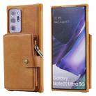 Zipper Shockproof Protective Case with Card Slots & Bracket & Photo Holder & Wallet Function For Samsung Galaxy Note20 Ultra(Brown) - 1