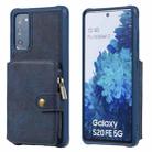 Zipper Shockproof Protective Case with Card Slots & Bracket & Photo Holder & Wallet Function For Samsung Galaxy S20 FE 5G(Blue) - 1