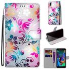 For LG K20 (2019) Coloured Drawing Cross Texture Horizontal Flip PU Leather Case with Holder & Card Slots & Wallet & Lanyard(Gradient Colorful Flower) - 1