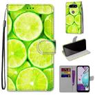 For LG Aristo 5 / K31 Coloured Drawing Cross Texture Horizontal Flip PU Leather Case with Holder & Card Slots & Wallet & Lanyard(Green Lemon) - 1