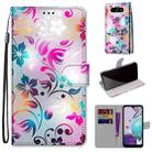 For LG Aristo 5 / K31 Coloured Drawing Cross Texture Horizontal Flip PU Leather Case with Holder & Card Slots & Wallet & Lanyard(Gradient Colorful Flower) - 1