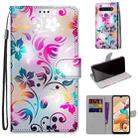 For LG K41s / K51s Coloured Drawing Cross Texture Horizontal Flip PU Leather Case with Holder & Card Slots & Wallet & Lanyard(Gradient Colorful Flower) - 1