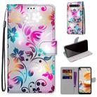 For LG K61 Coloured Drawing Cross Texture Horizontal Flip PU Leather Case with Holder & Card Slots & Wallet & Lanyard(Gradient Colorful Flower) - 1