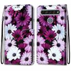 For LG K61 Coloured Drawing Cross Texture Horizontal Flip PU Leather Case with Holder & Card Slots & Wallet & Lanyard(Chrysanthemum Pink White Purple) - 2