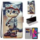 For LG Stylo 5 Coloured Drawing Cross Texture Horizontal Flip PU Leather Case with Holder & Card Slots & Wallet & Lanyard(Leather Shoes Cat) - 1