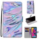 For LG Stylo 5 Coloured Drawing Cross Texture Horizontal Flip PU Leather Case with Holder & Card Slots & Wallet & Lanyard(Fluorescent Water Texture) - 1