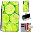 For LG Velvet Coloured Drawing Cross Texture Horizontal Flip PU Leather Case with Holder & Card Slots & Wallet & Lanyard(Green Lemon) - 1