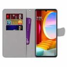 For LG Velvet Coloured Drawing Cross Texture Horizontal Flip PU Leather Case with Holder & Card Slots & Wallet & Lanyard(Middle Finger White Cat) - 3