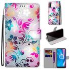 For Alcatel 1S (2020) / 3L (2020) Coloured Drawing Cross Texture Horizontal Flip PU Leather Case with Holder & Card Slots & Wallet & Lanyard(Gradient Colorful Flower) - 1