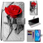 For Alcatel 1SE (2020) Coloured Drawing Cross Texture Horizontal Flip PU Leather Case with Holder & Card Slots & Wallet & Lanyard(Wood Red Rose) - 1