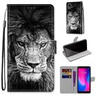 For ZTE Blade A3 2020 Coloured Drawing Cross Texture Horizontal Flip PU Leather Case with Holder & Card Slots & Wallet & Lanyard(Black White Lion Head) - 1