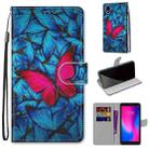 For ZTE Blade A3 2020 Coloured Drawing Cross Texture Horizontal Flip PU Leather Case with Holder & Card Slots & Wallet & Lanyard(Blue Red Butterfly) - 1