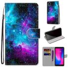 For ZTE Blade A3 2020 Coloured Drawing Cross Texture Horizontal Flip PU Leather Case with Holder & Card Slots & Wallet & Lanyard(Purple Green Starry Sky) - 1