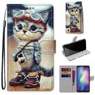 For ZTE Blade A5 2019 Coloured Drawing Cross Texture Horizontal Flip PU Leather Case with Holder & Card Slots & Wallet & Lanyard(Leather Shoes Cat) - 1