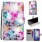 For ZTE Blade A5 2019 Coloured Drawing Cross Texture Horizontal Flip PU Leather Case with Holder & Card Slots & Wallet & Lanyard(Gradient Colorful Flower) - 1