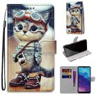 For ZTE Blade A5 2020 Coloured Drawing Cross Texture Horizontal Flip PU Leather Case with Holder & Card Slots & Wallet & Lanyard(Leather Shoes Cat) - 1