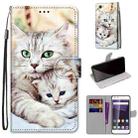 For ZTE Blade A6 / A6 Lite Coloured Drawing Cross Texture Horizontal Flip PU Leather Case with Holder & Card Slots & Wallet & Lanyard(Big Cat Holding Kitten) - 1