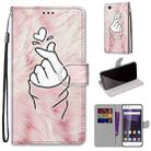 For ZTE Blade A6 / A6 Lite Coloured Drawing Cross Texture Horizontal Flip PU Leather Case with Holder & Card Slots & Wallet & Lanyard(Pink Hands Heart) - 1