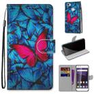 For ZTE Blade A6 / A6 Lite Coloured Drawing Cross Texture Horizontal Flip PU Leather Case with Holder & Card Slots & Wallet & Lanyard(Blue Red Butterfly) - 1