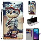 For ZTE Blade A7 2020 Coloured Drawing Cross Texture Horizontal Flip PU Leather Case with Holder & Card Slots & Wallet & Lanyard(Leather Shoes Cat) - 1