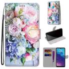 For ZTE Blade A7 2020 Coloured Drawing Cross Texture Horizontal Flip PU Leather Case with Holder & Card Slots & Wallet & Lanyard(Light Pink Bouquet) - 1