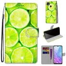 For ZTE Blade V2020 Smart Coloured Drawing Cross Texture Horizontal Flip PU Leather Case with Holder & Card Slots & Wallet & Lanyard(Green Lemon) - 1