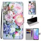For ZTE Blade V2020 Smart Coloured Drawing Cross Texture Horizontal Flip PU Leather Case with Holder & Card Slots & Wallet & Lanyard(Light Pink Bouquet) - 1