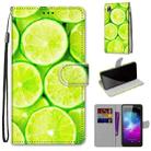 For ZTE Blade L8 / A3 2019 Coloured Drawing Cross Texture Horizontal Flip PU Leather Case with Holder & Card Slots & Wallet & Lanyard(Green Lemon) - 1