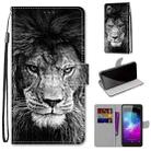 For ZTE Blade L8 / A3 2019 Coloured Drawing Cross Texture Horizontal Flip PU Leather Case with Holder & Card Slots & Wallet & Lanyard(Black White Lion Head) - 1