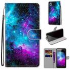 For ZTE Blade L8 / A3 2019 Coloured Drawing Cross Texture Horizontal Flip PU Leather Case with Holder & Card Slots & Wallet & Lanyard(Purple Green Starry Sky) - 1