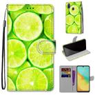 For ZTE Blade V10 Vita Coloured Drawing Cross Texture Horizontal Flip PU Leather Case with Holder & Card Slots & Wallet & Lanyard(Green Lemon) - 1