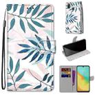 For ZTE Blade V10 Vita Coloured Drawing Cross Texture Horizontal Flip PU Leather Case with Holder & Card Slots & Wallet & Lanyard(Pink Green Leaf) - 1