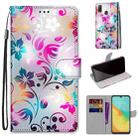 For ZTE Blade V10 Vita Coloured Drawing Cross Texture Horizontal Flip PU Leather Case with Holder & Card Slots & Wallet & Lanyard(Gradient Colorful Flower) - 1