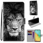 For ZTE Blade V10 Vita Coloured Drawing Cross Texture Horizontal Flip PU Leather Case with Holder & Card Slots & Wallet & Lanyard(Black White Lion Head) - 1