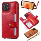 For iPhone 12 / 12 Pro Shockproof Horizontal Flip Protective Case with Holder & Card Slots & Wallet & Photo Frame & Short Lanyard(Red) - 1