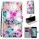 Coloured Drawing Cross Texture Horizontal Flip PU Leather Case with Holder & Card Slots & Wallet & Lanyard For iPhone 6 / 6s(Gradient Colorful Flower) - 1