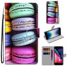 For iPhone SE 2022 / SE 2020 / 8 / 7 Coloured Drawing Cross Texture Horizontal Flip PU Leather Case with Holder & Card Slots & Wallet & Lanyard(Colorful Cakes) - 1
