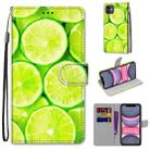 For iPhone 11 Coloured Drawing Cross Texture Horizontal Flip PU Leather Case with Holder & Card Slots & Wallet & Lanyard (Green Lemon) - 1