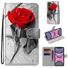 For iPhone 11 Coloured Drawing Cross Texture Horizontal Flip PU Leather Case with Holder & Card Slots & Wallet & Lanyard (B10 Wood Red Rose) - 1