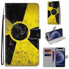 For iPhone 12 mini Coloured Drawing Cross Texture Horizontal Flip PU Leather Case with Holder & Card Slots & Wallet & Lanyard (Yellow Black Logo) - 1