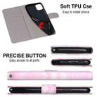 For iPhone 12 mini Coloured Drawing Cross Texture Horizontal Flip PU Leather Case with Holder & Card Slots & Wallet & Lanyard (Pink Hands Heart) - 7