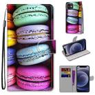 For iPhone 12 mini Coloured Drawing Cross Texture Horizontal Flip PU Leather Case with Holder & Card Slots & Wallet & Lanyard (Colorful Cakes) - 1